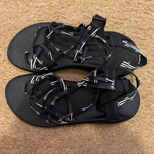 Chaco Black Sandals with Black & White Straps